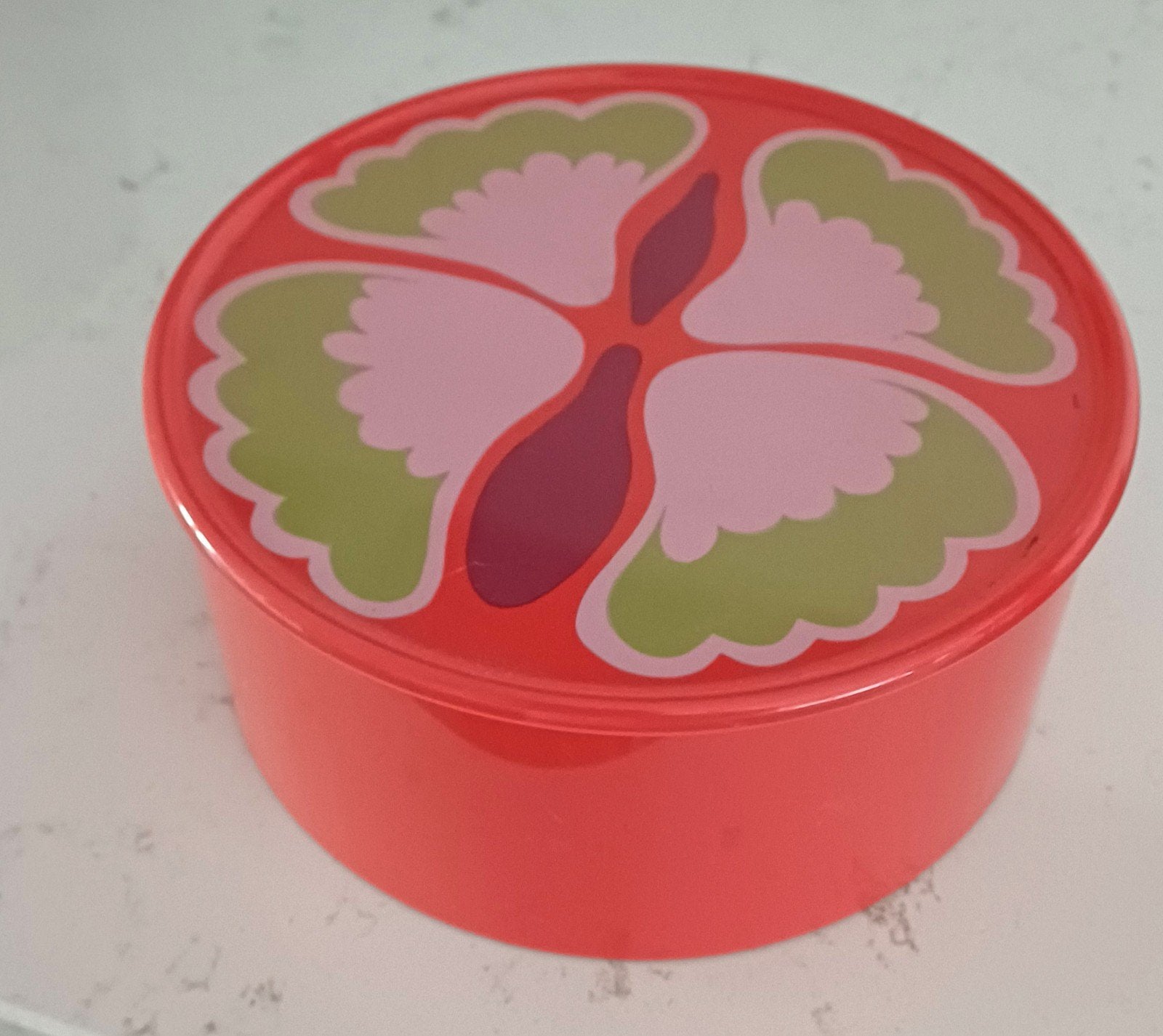 Vintage Mepal Koektrommel Jaren '70 - Bloemmotief, Ophalen of Verzenden