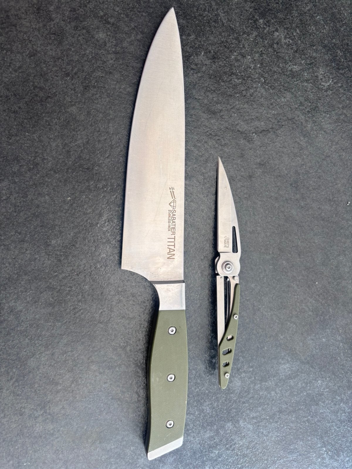 Sabatier Diamant “Titan” Limited edition + Chef’s Mate, Ophalen of Verzenden, Gebruikt, Overige merken