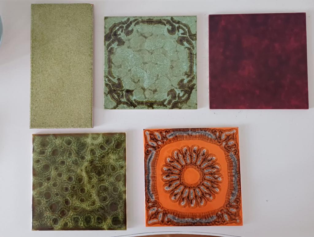 Restpartijen tegels, retro designs en effen kleuren, Doe-het-zelf en Verbouw, Tegels, Ophalen, Minder dan 20 cm, 10 m² of meer