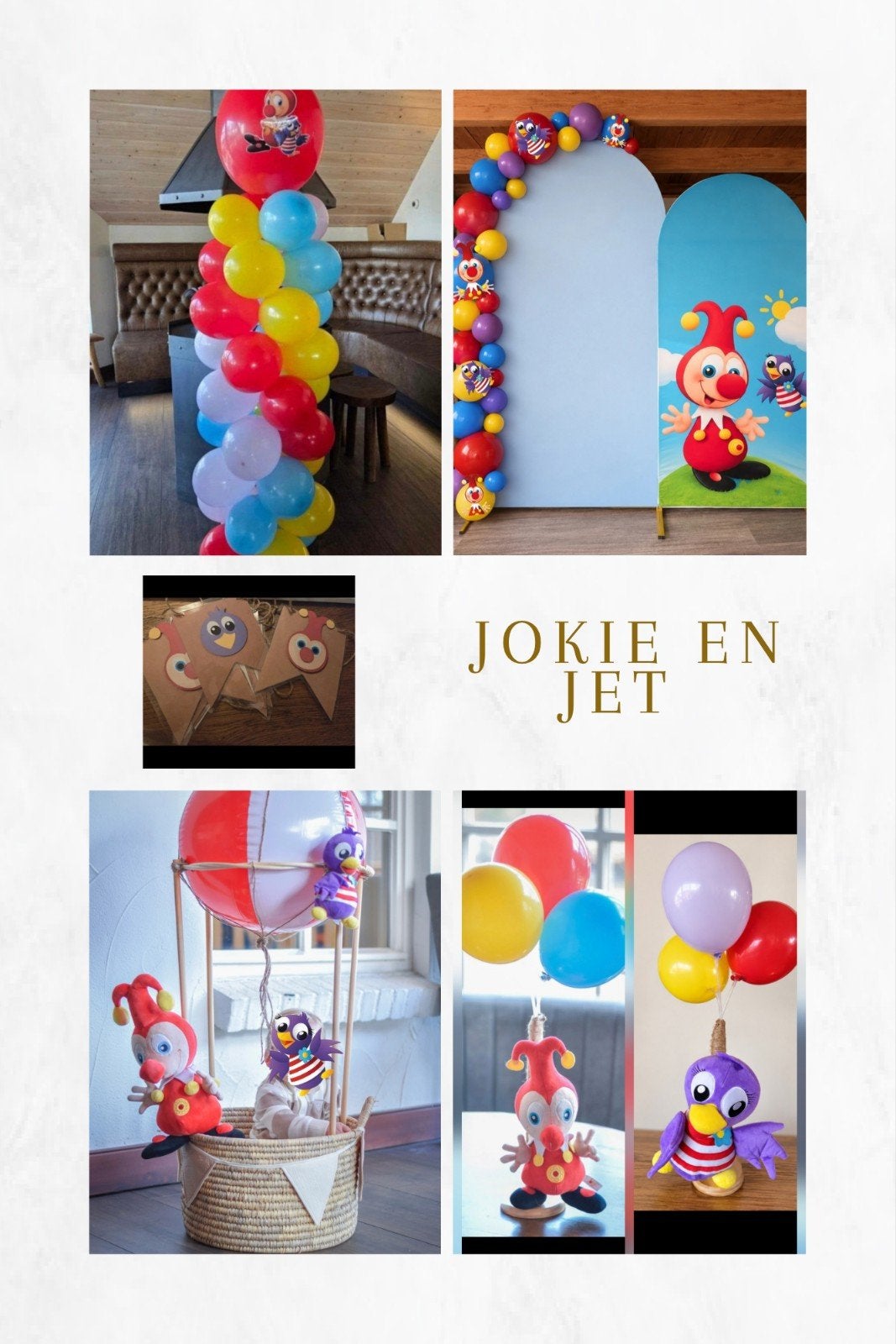 jokie en jet backdrop/thema feest, Ophalen, Versiering