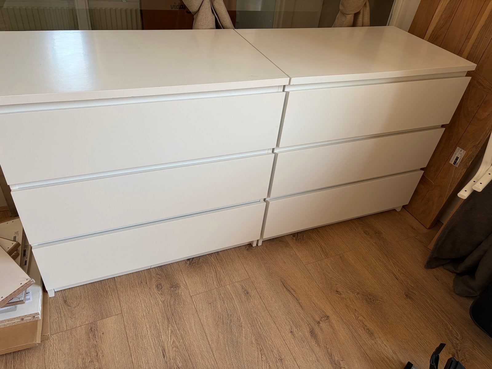 2 IKEA MALM ladekast wit - 3 lades, Ophalen, Gebruikt, 5 laden of meer, 100 tot 150 cm