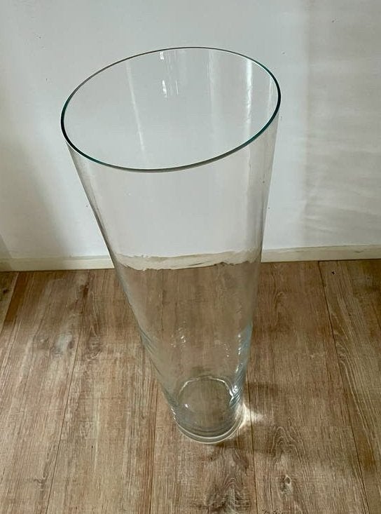 3 grote conische vazen 70 cm hoog, handgemaakt, Huis en Inrichting, Woonaccessoires | Vazen, Ophalen, Handgemaakt, Transparant