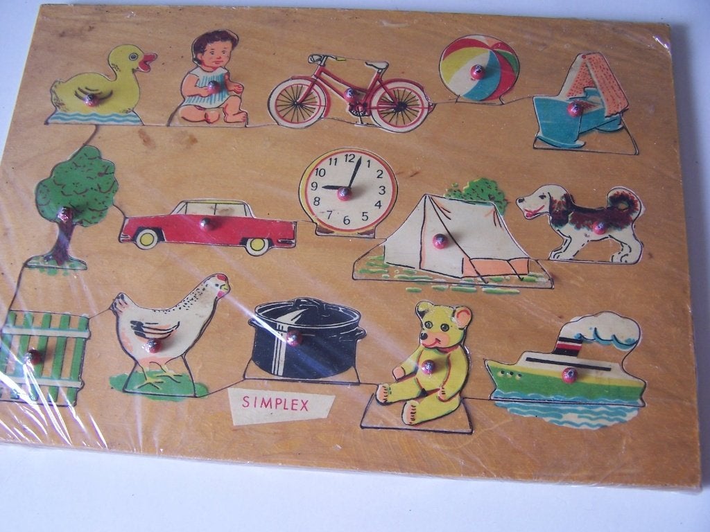 Oude  inlegpuzzel, Antiek en Kunst, Antiek | Speelgoed, Ophalen of Verzenden