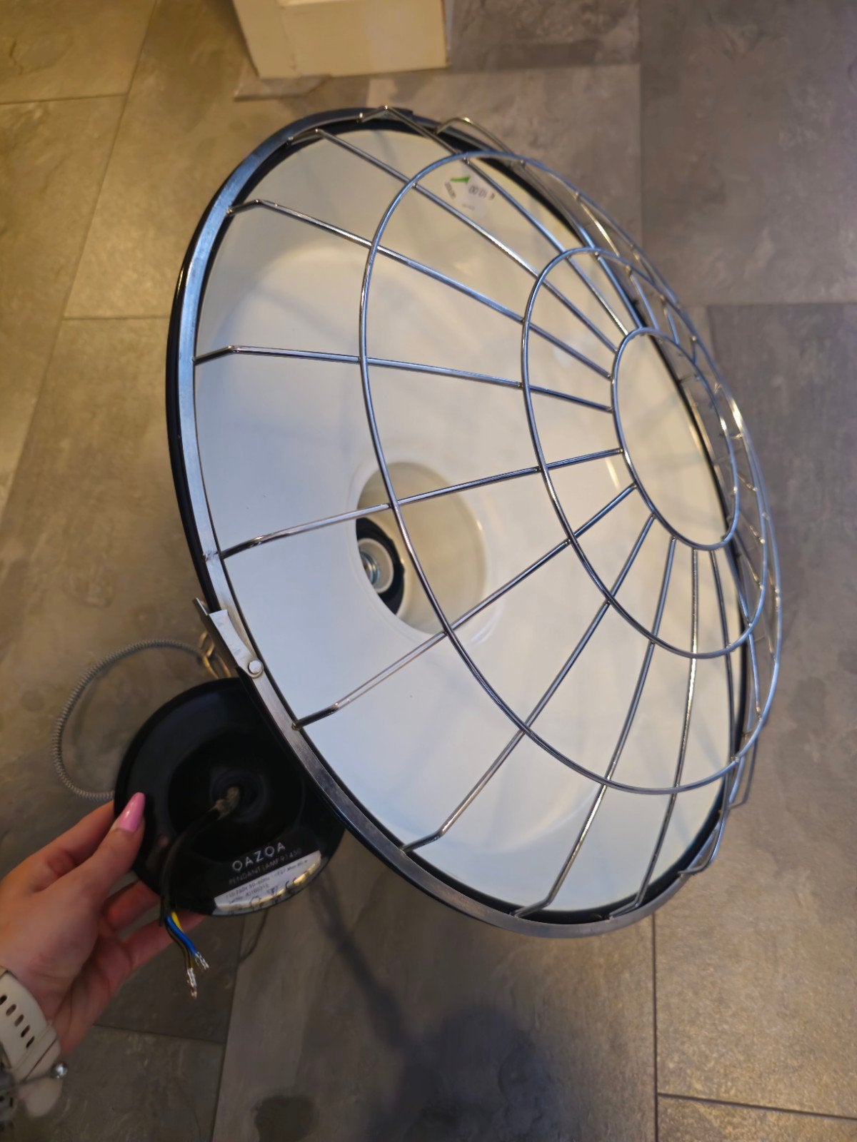 Industriële hanglamp zwart, Ophalen, Gebruikt, E27 (groot), Metaal