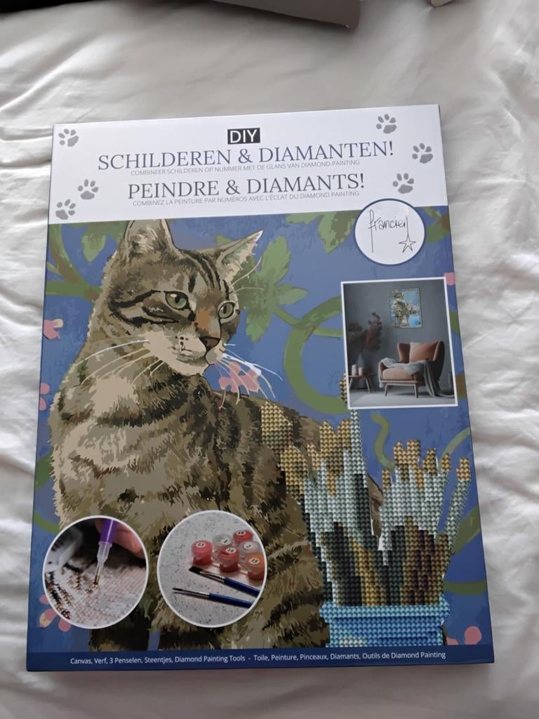 DIY Schilderen & Diamanten Kat - Diamond Painting, Ophalen of Verzenden, Nieuw, Schilderen op nummer