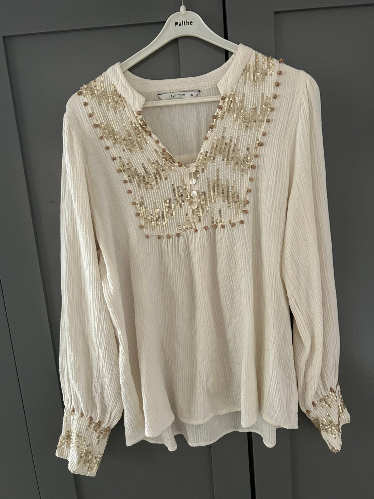 Summum blouse maat 40 42, Ophalen of Verzenden, Zo goed als nieuw, Maat 42/44 (L), Beige