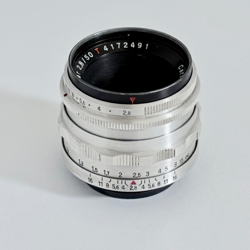 Carl Zeiss Jena Tessar 2.8/50 T lens M42 vatting, M42, Gebruikt, Multi-coated, Ophalen of Verzenden