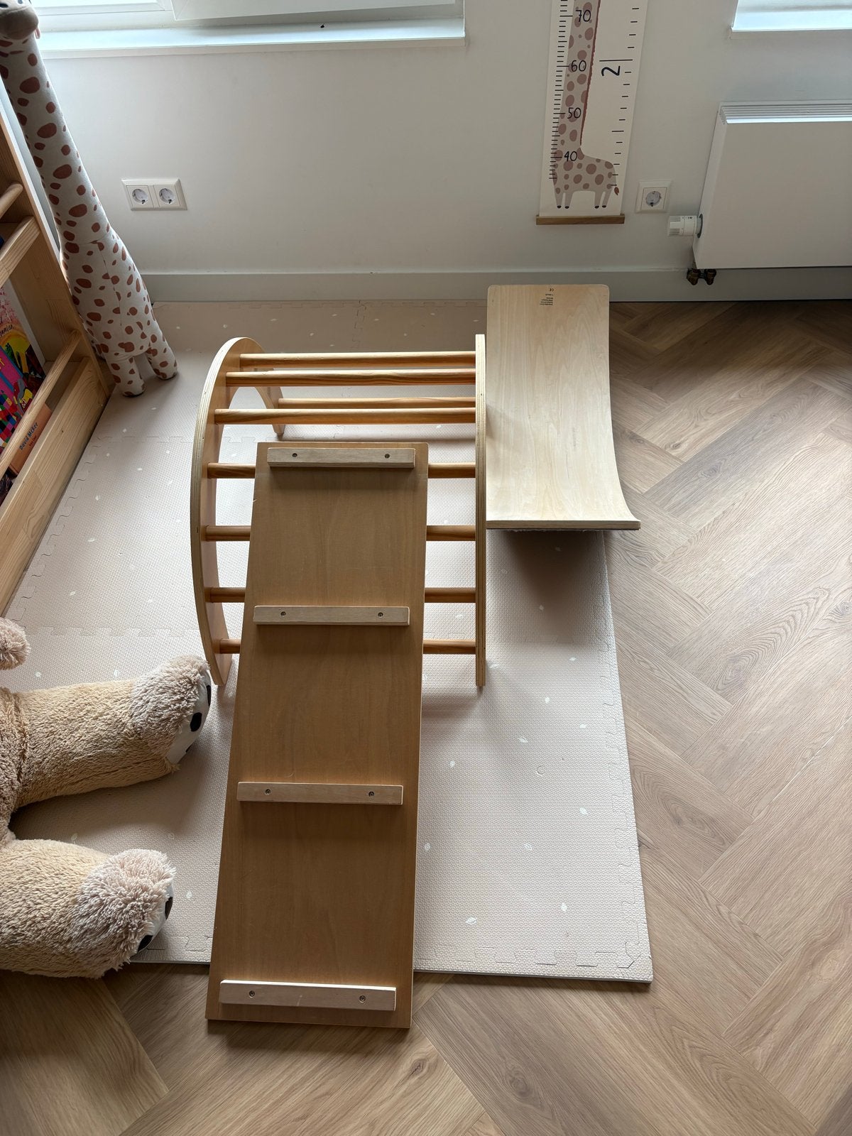 Montessori klimrek met glijbaan en wobbel, Ophalen, Zo goed als nieuw, Glijbaan