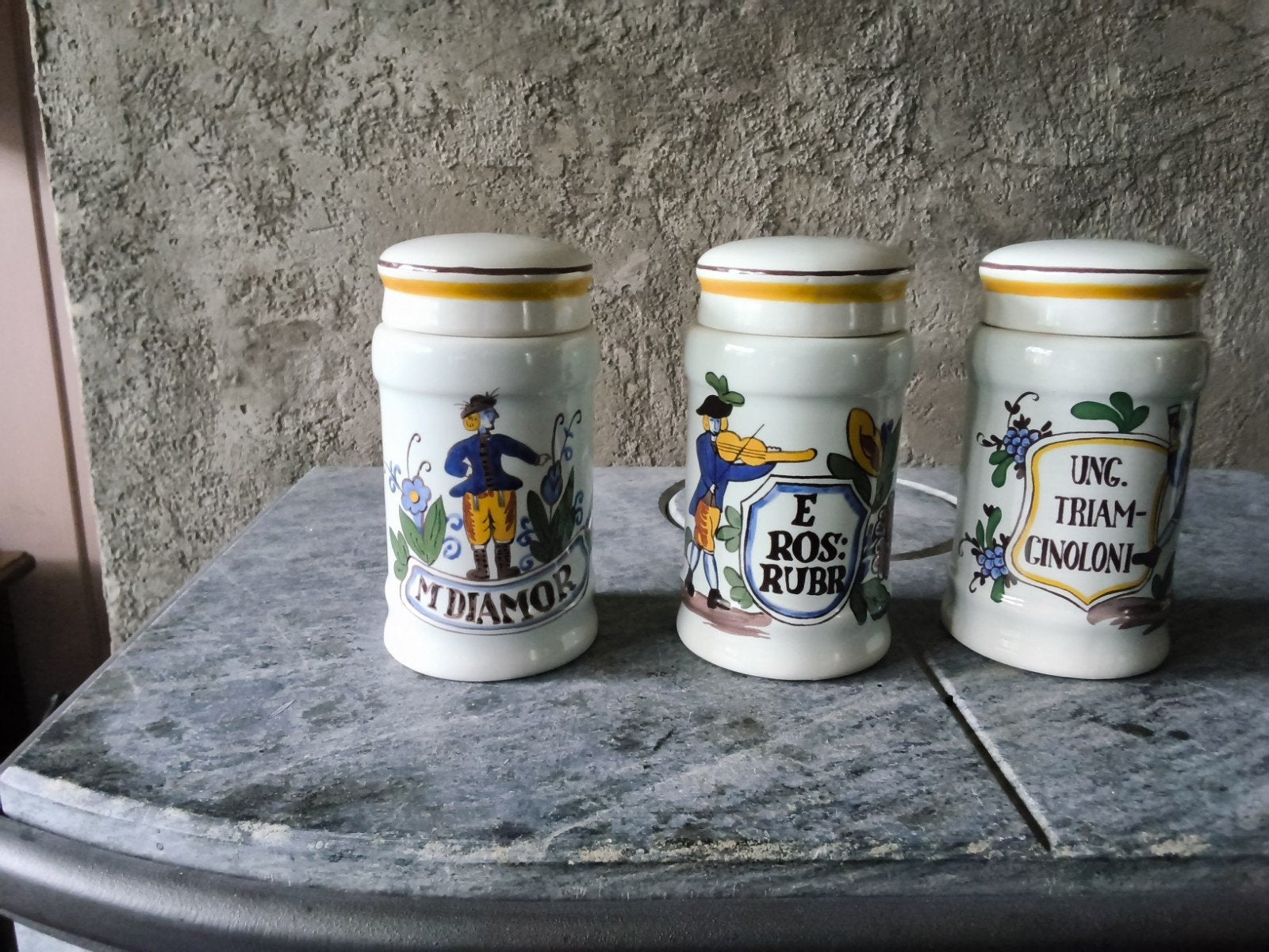 Set van 3 Vintage Apothekerspotten met Deksel, Antiek en Kunst, Antiek | Keramiek en Aardewerk, Ophalen