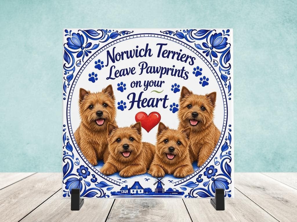 Norwich Terriers Leave Pawprints on your Heart - Tegel, Verzenden, Nieuw