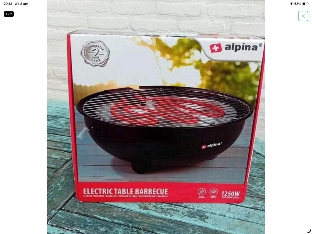 Alpina elektrische grill 18208, Ophalen, Nieuw