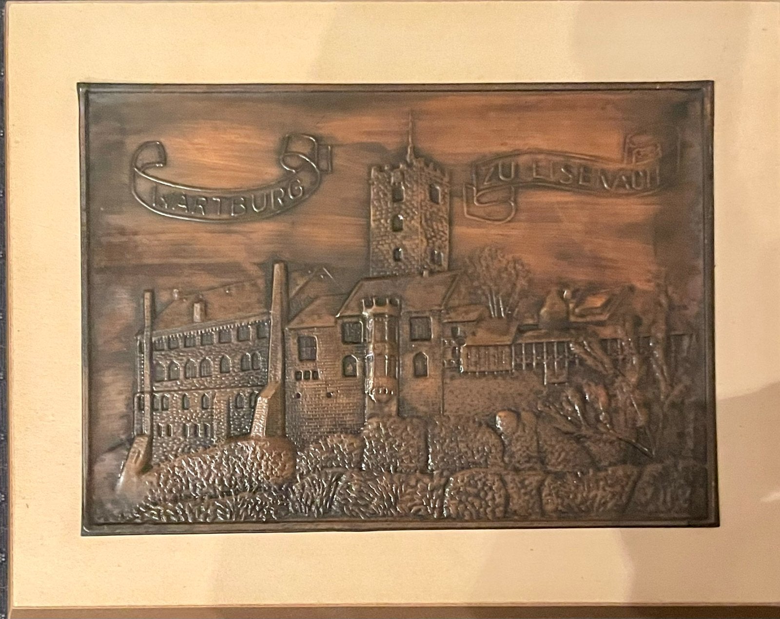 Koperen reliëf van de Wartburg bij Eisenach, Ophalen of Verzenden