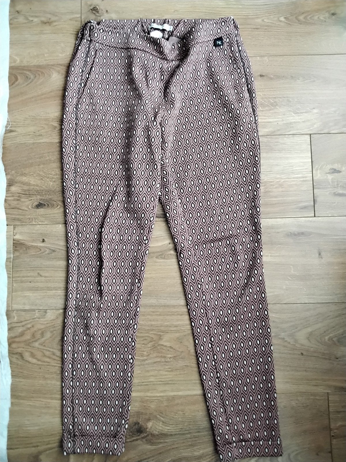 Nukus broek met geometrische print M, Maat 38/40 (M), Bruin, Ophalen of Verzenden, Zo goed als nieuw