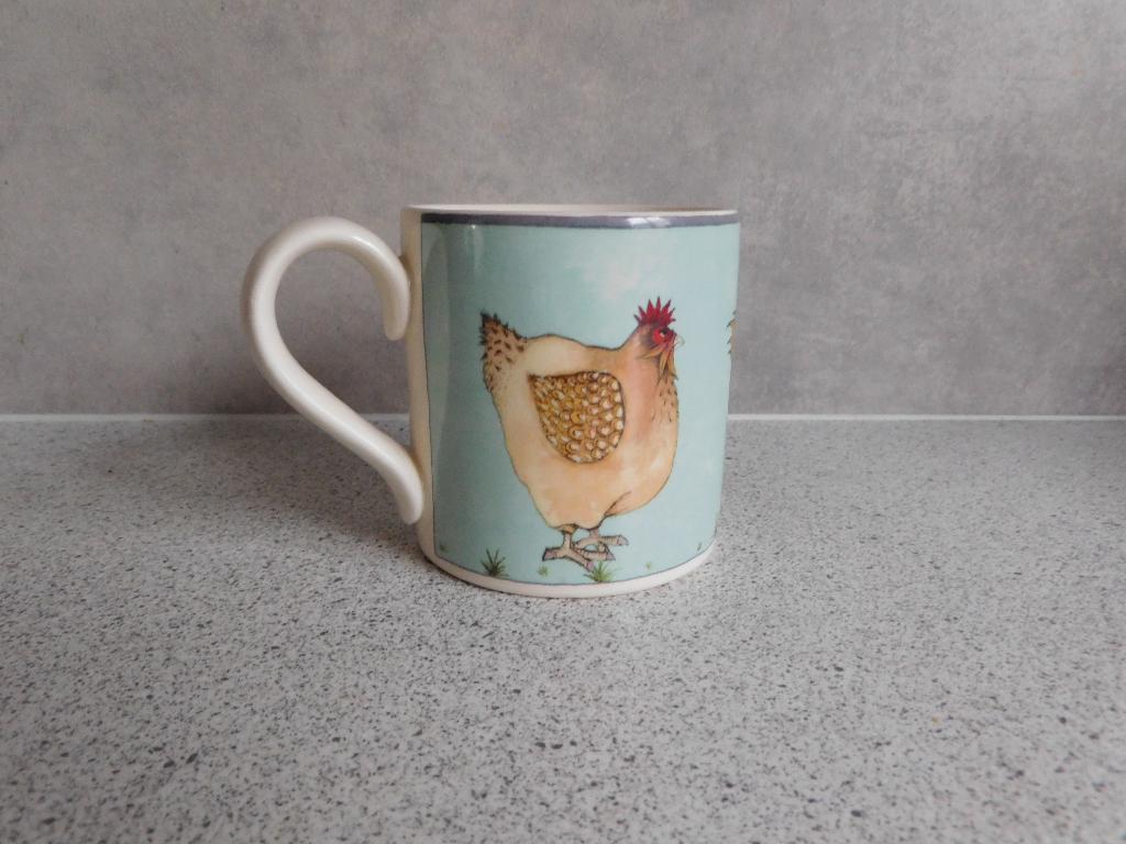 Mok 8,5x8 cm. Fine Bone China High Grove Hens Burleigh, Ophalen of Verzenden, Zo goed als nieuw, Overige stijlen, Kop(pen) en/of Schotel(s)