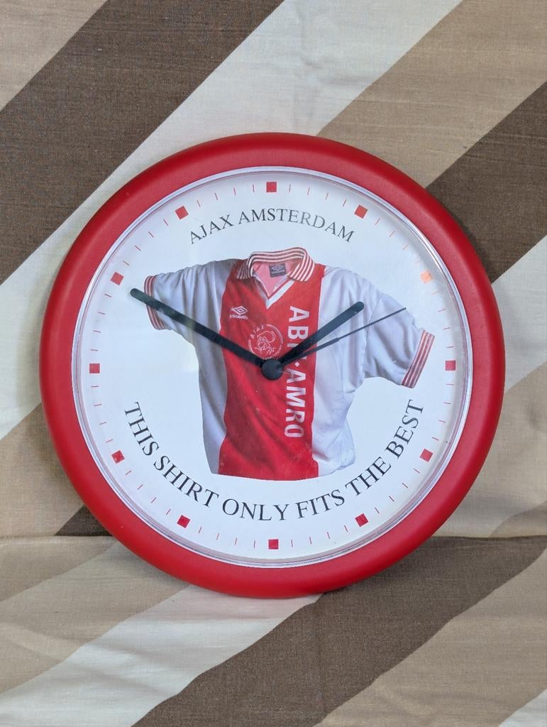 Vintage Ajax Klok '90, Ophalen of Verzenden, Gebruikt, Wandklok