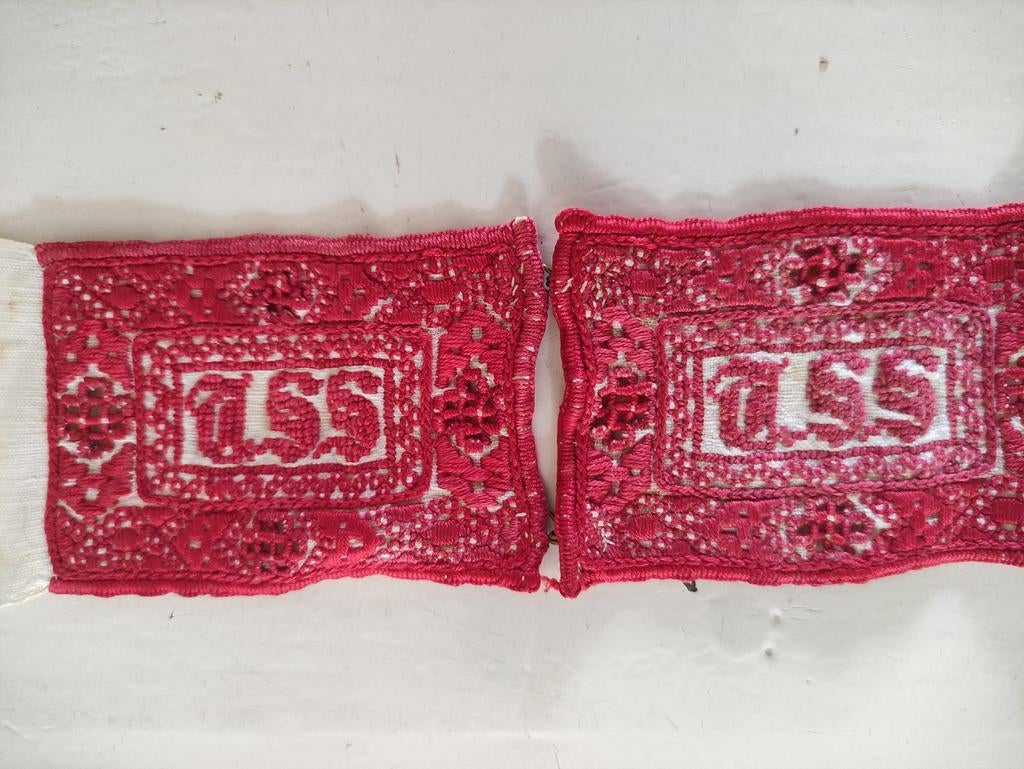 Antiek schorten stuk geborduurd, klederdracht Marken, Antiek en Kunst, Antiek | Kleding en Accessoires, Ophalen of Verzenden