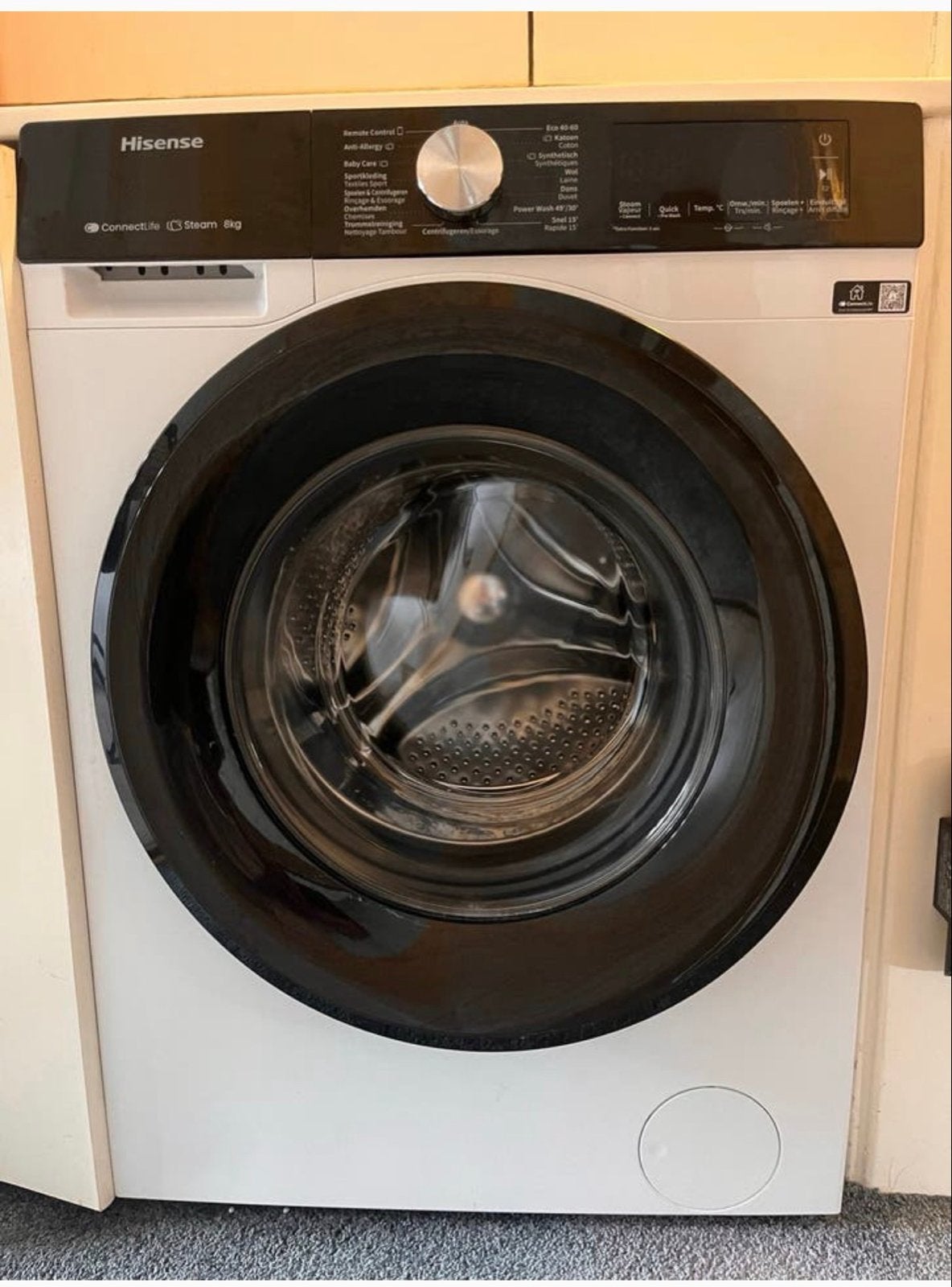 Hisense Wasmachine 8kg - Zo goed als nieuw 1jaar, Ophalen, 1200 tot 1600 toeren, 8 tot 10 kg, Zo goed als nieuw