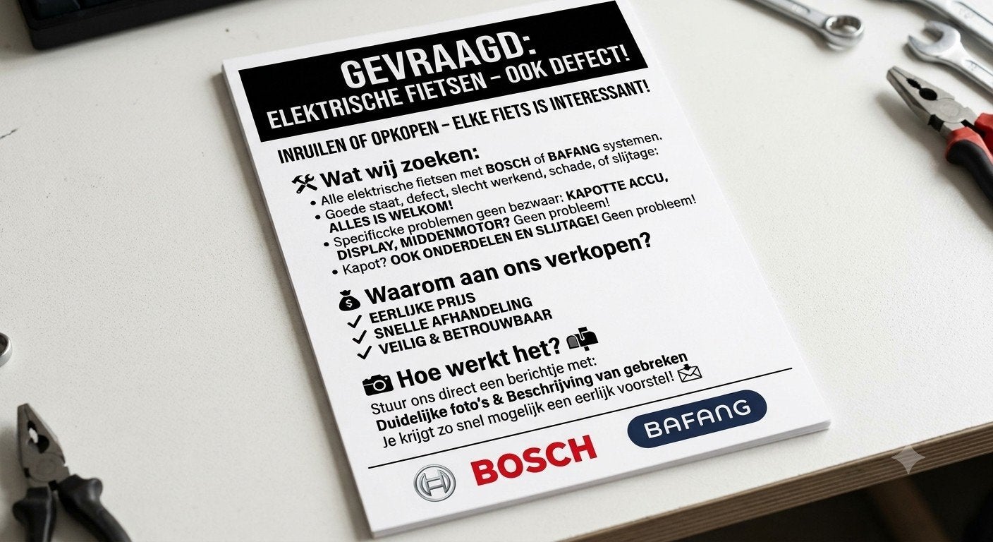 GEZOCHT: in Friesland Elektrische fietsen met Bosch/bafang, Ophalen of Verzenden, Gebruikt, Overige merken
