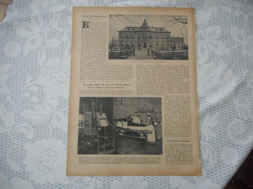 Leeuwarden. Diakonessenhuis. Rontgen-onderzoek. Nieuw. 1912., Verzamelen, Ophalen of Verzenden, Voor 1920, Nederland, Knipsel(s)