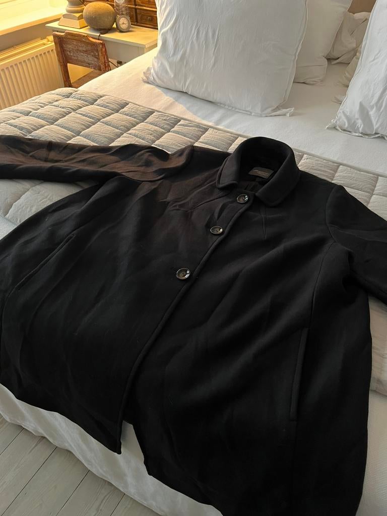 JAS MANTEL ZWART MARINA RINALDI WOL, Ophalen of Verzenden, Zo goed als nieuw, Maat 46/48 (XL) of groter, Zwart