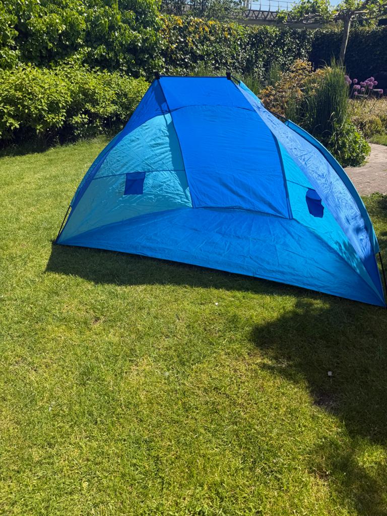 Strandtentje - Blauw, 2.70x1,20, Ophalen of Verzenden, Gebruikt, Tot en met 2