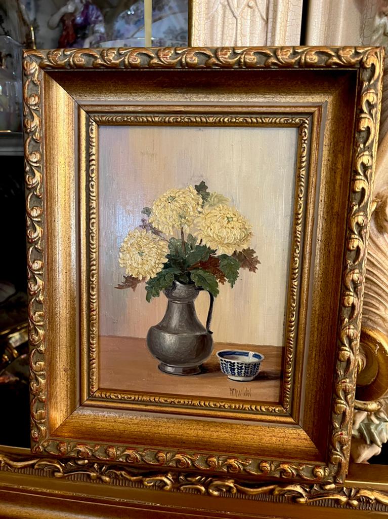 Prachtige olieverf bloemen schilderij, Antiek en Kunst, Kunst | Schilderijen | Klassiek, Ophalen of Verzenden