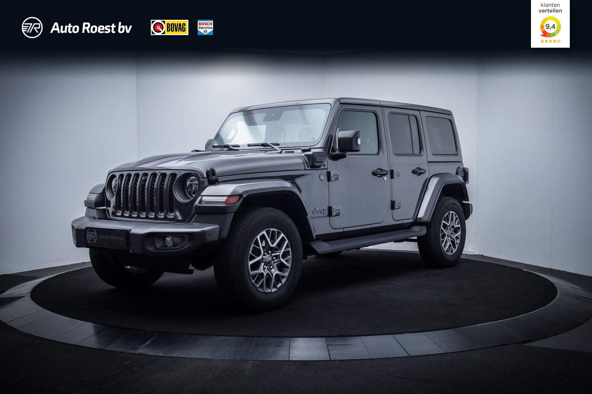 Jeep Wrangler Unlimited 4Xe 80th ANNIVERSERY FULL LED | LEDE, Auto's, Jeep, Dealer onderhouden, Zwart, 4 cilinders, Cabriolet