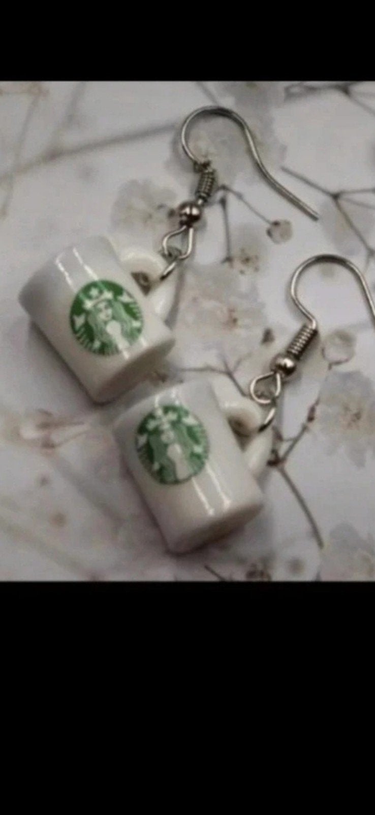 Nieuwe Starbucks mok oorbellen, Overige materialen, Hangers, Wit, Nieuw