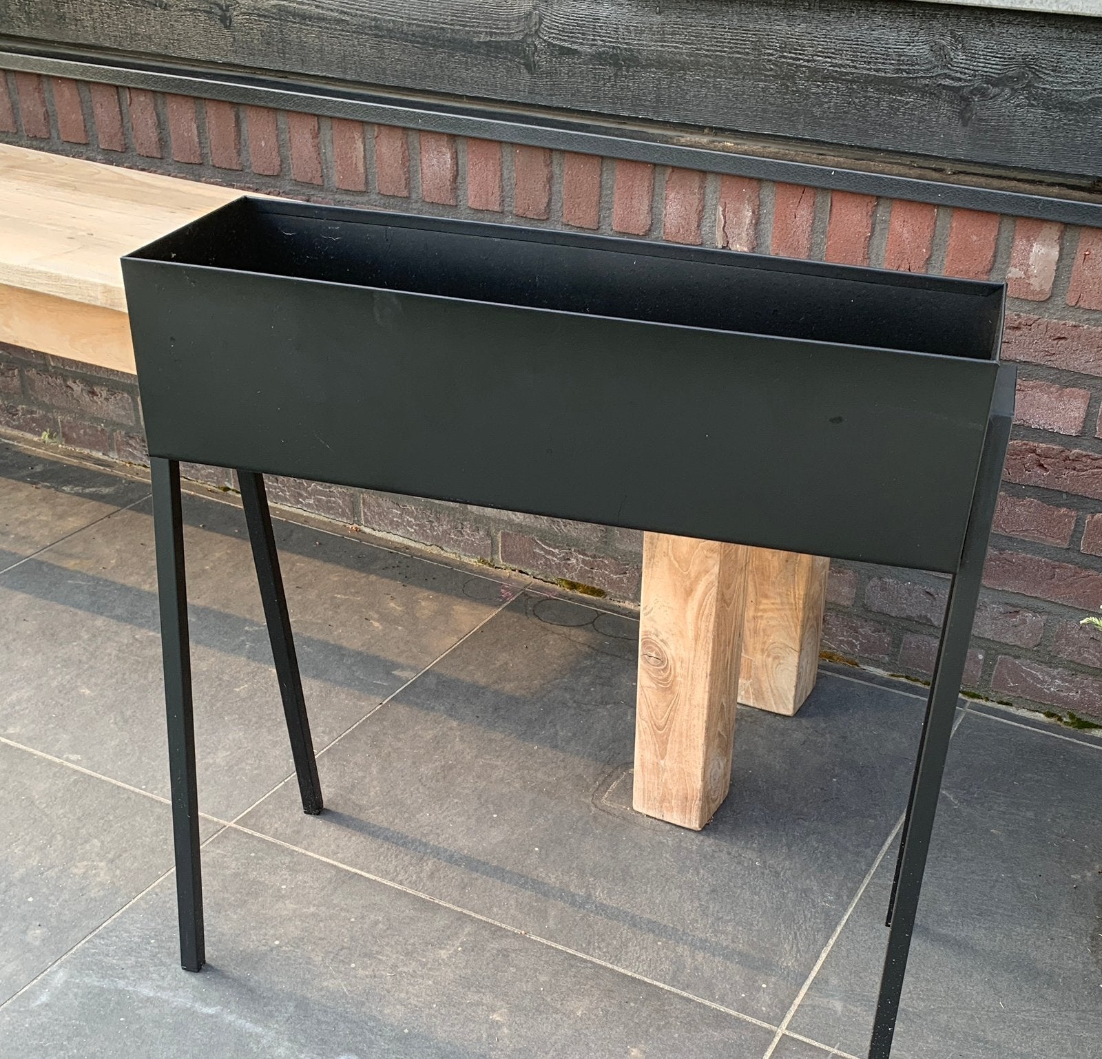 Gusta metalen plantenbak 58x18x63cm, Ophalen of Verzenden, Zo goed als nieuw, Metaal, Rechthoekig