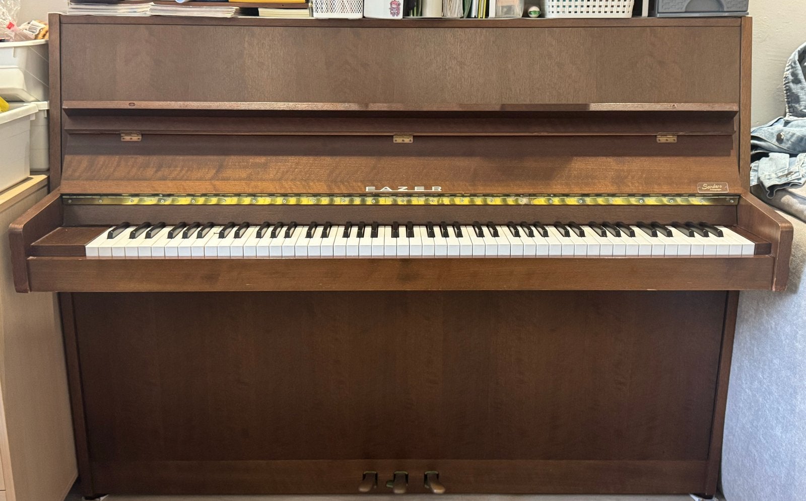 Fazer Sanders Amsterdam Piano - Bruin, Gebruikt, Muziek en Instrumenten, Piano's, Ophalen of Verzenden, Gebruikt, Bruin, Piano