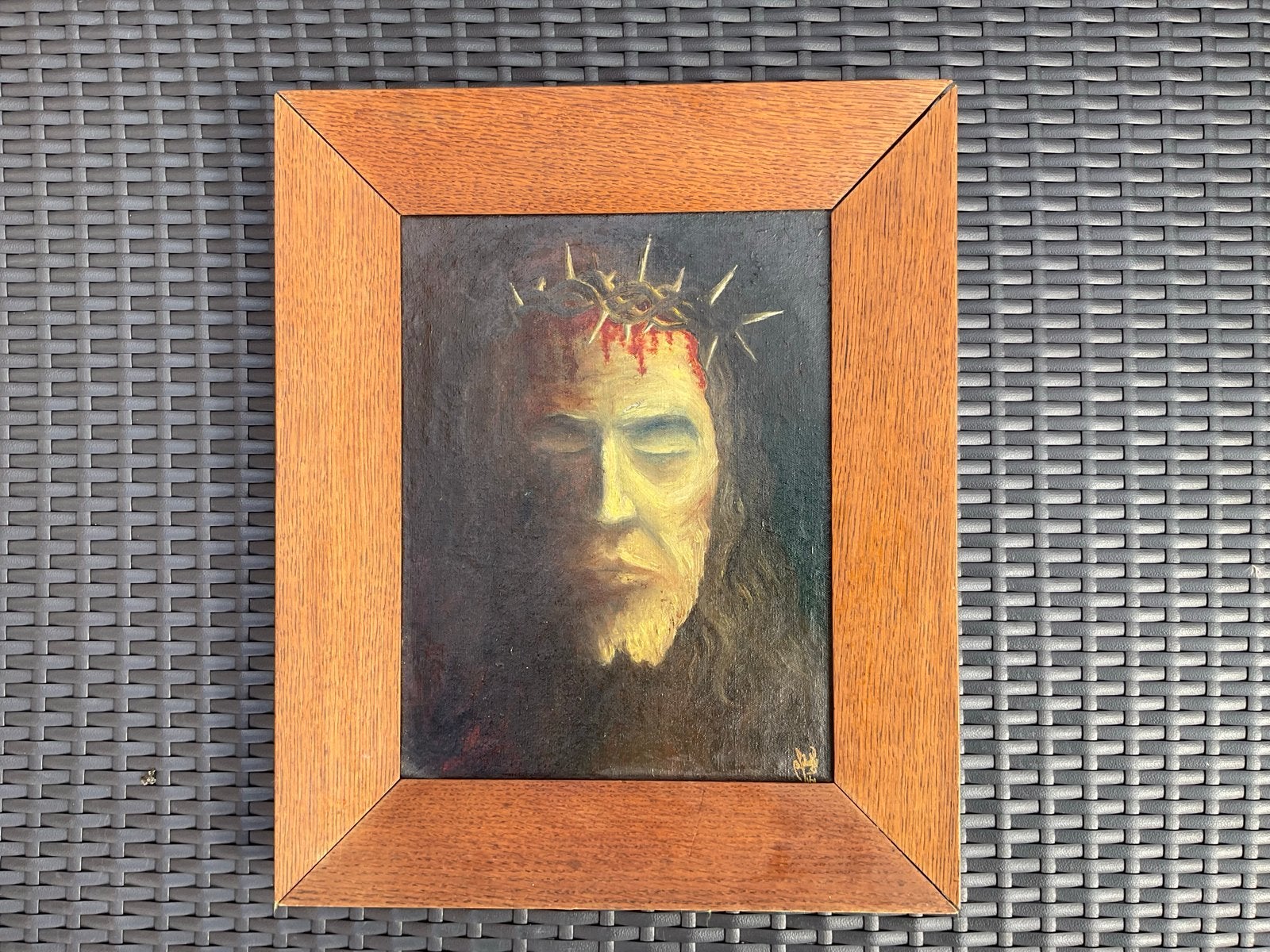 Ben Sebregts (1961) - Jezus Christus met doornenkrans, Gedateerd, Doek, Portret of Personen, Expressionistisch