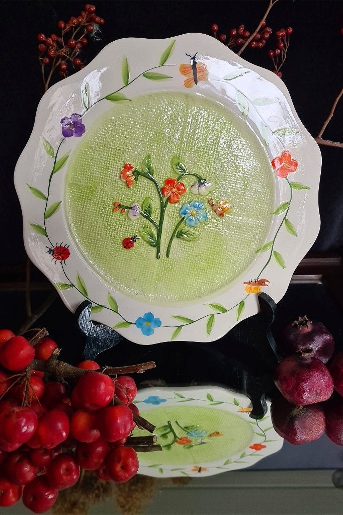 Villa d’Este Italië vintage groot- serveerbord met natuur, Ophalen of Verzenden