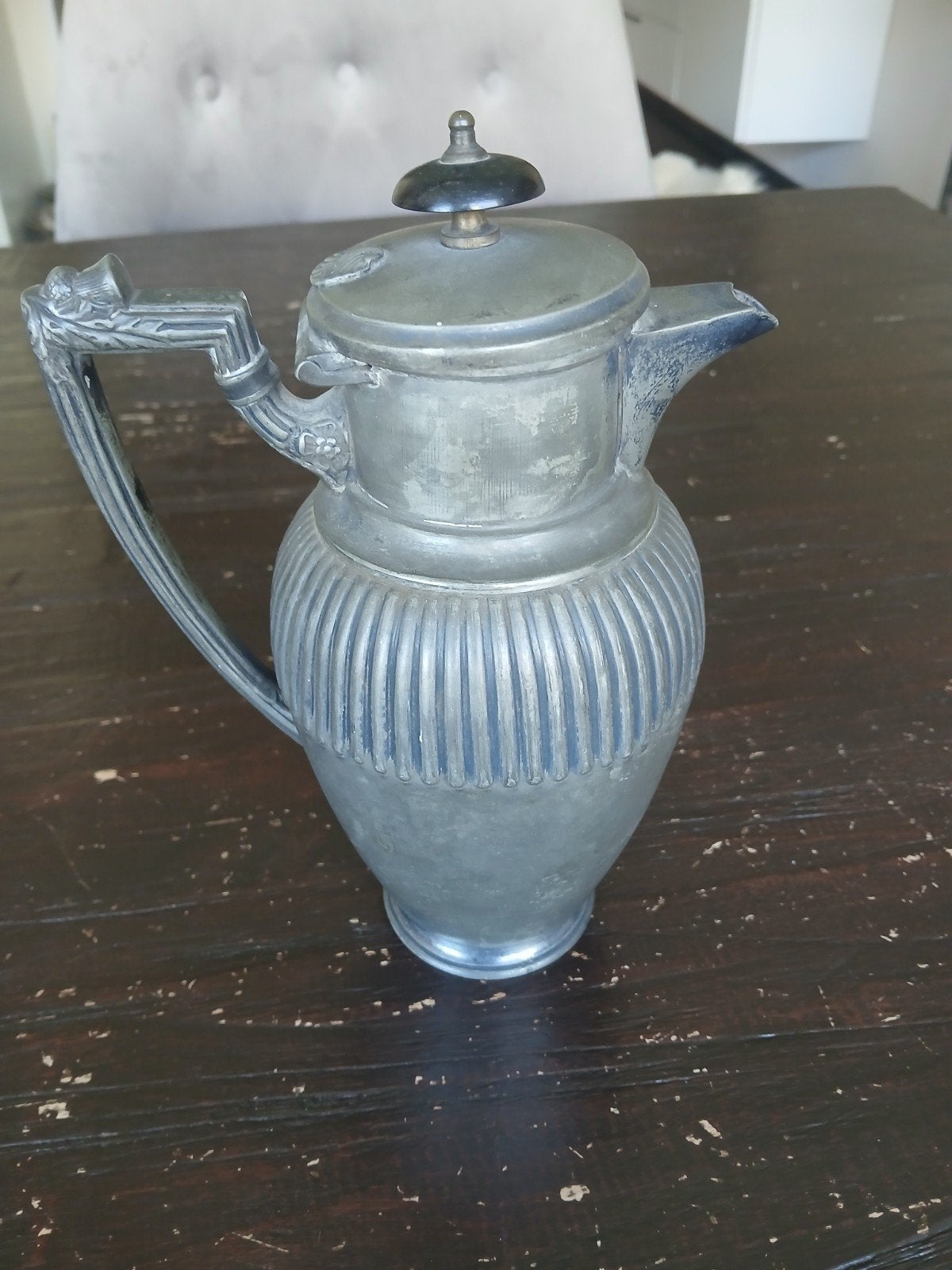 Antieke Victoriaanse verzilverde koffiepot / warmwaterkan, Ophalen of Verzenden