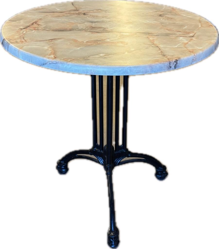 Terras Tafel Rond Ø70 cm Werzalit Marmer, Tuin en Terras, Houtskoolbarbecues, Ophalen of Verzenden, Zo goed als nieuw