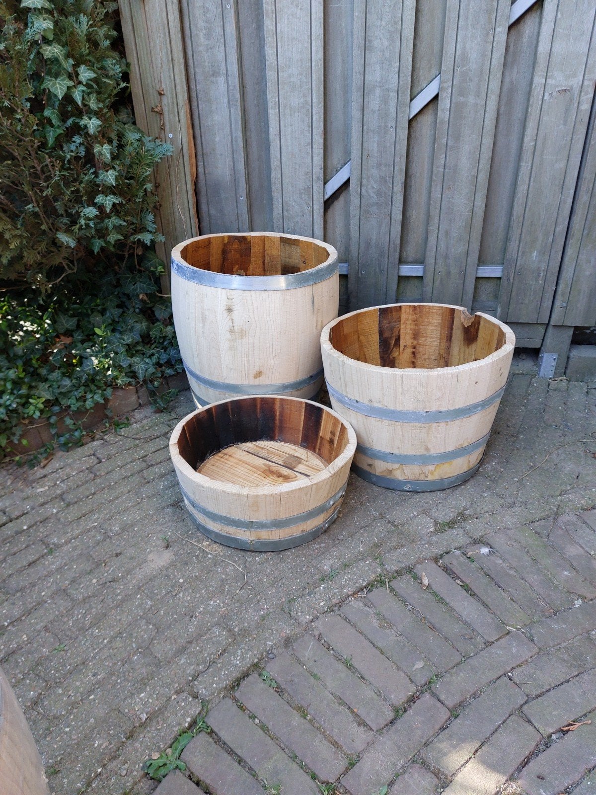 Leuk setje bloembakken, Tuin en Terras, Bloembakken en Plantenbakken, Ophalen, Rond, Kunststof, Minder dan 30 cm