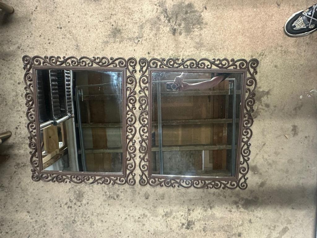 Set van 2 decoratieve spiegels met sierlijk frame, Ophalen, Rechthoekig, Minder dan 50 cm