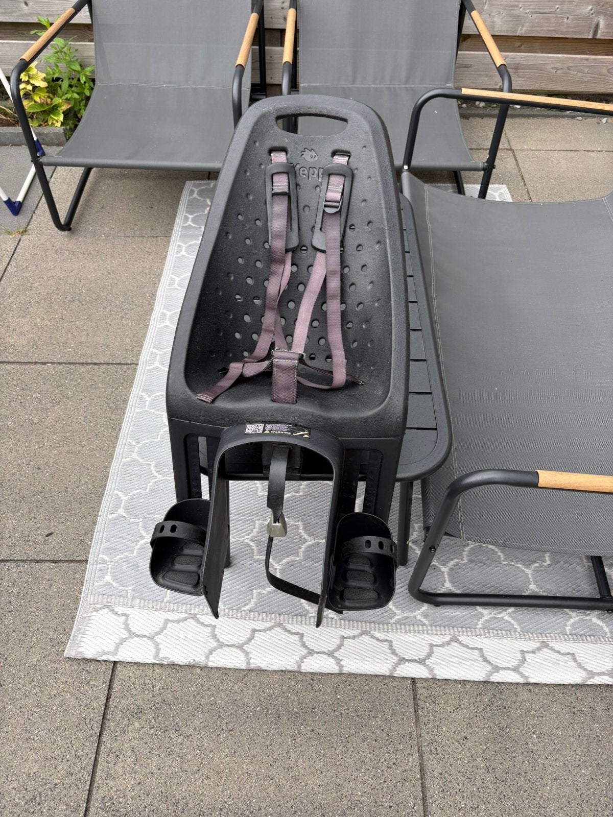 Yepp Fietsstoeltje Achterzitje - Zwart, Fietsen en Brommers, Fietsaccessoires | Fietsstoeltjes, Ophalen, Achterzitje, 9 t/m 36 kg