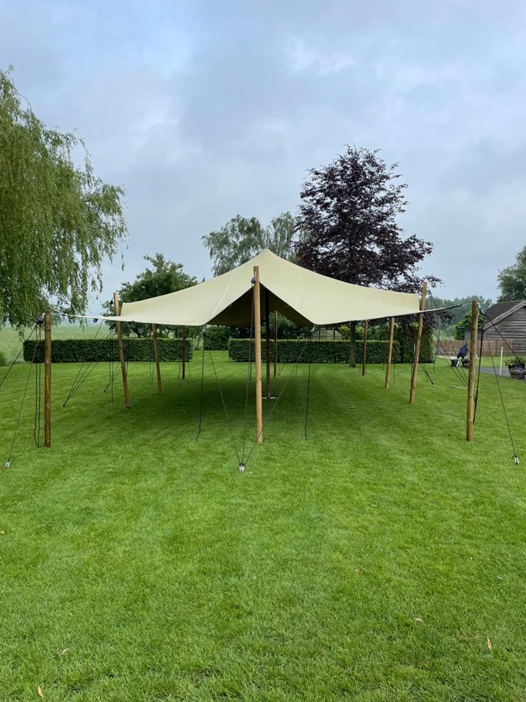 Stretchtent te huur huren 6x10 m, Ophalen of Verzenden, Zo goed als nieuw, 8 meter of meer