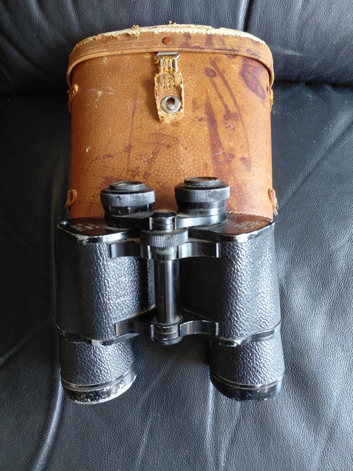 Vintage Zenith 7x50 verrekijker met leren tas, Audio, Tv en Foto, Optische apparatuur | Verrekijkers, Gebruikt, Minder dan 8x
