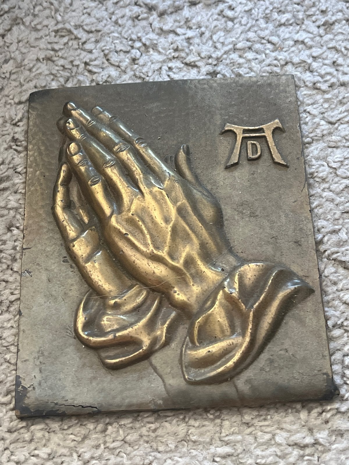 Vintage Gebedshanden Plaquette - Made in Western Germany, Ophalen