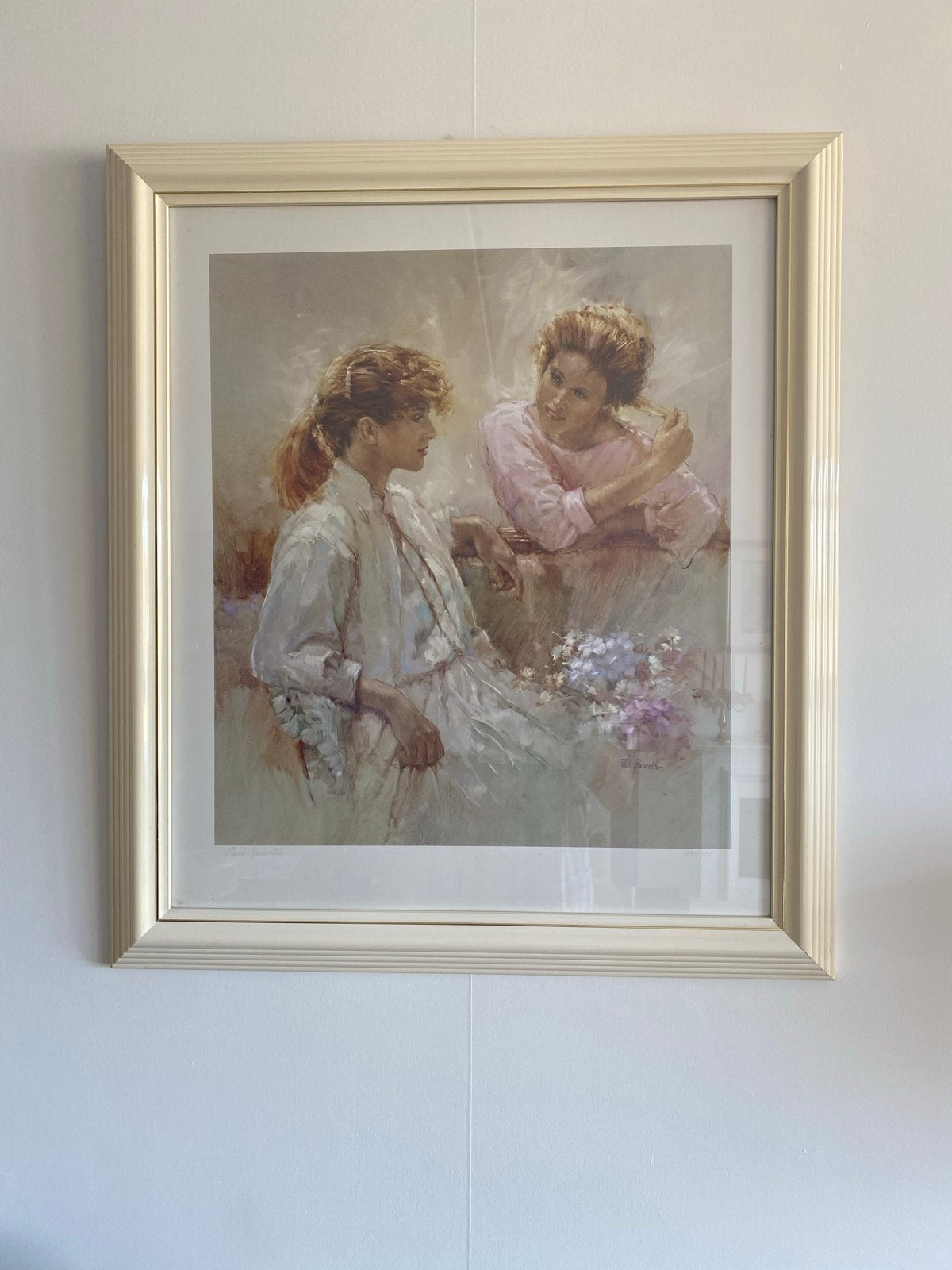 Paul Rouwette- Twee Vrouwen in Gesprek - Ingelijst, Ophalen, Figuren, Papier/karton, Print