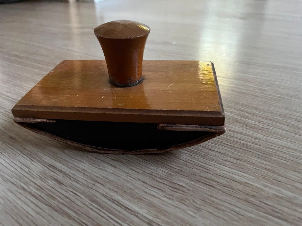 Vintage Houten Vloeiblok - inktroller, Ophalen