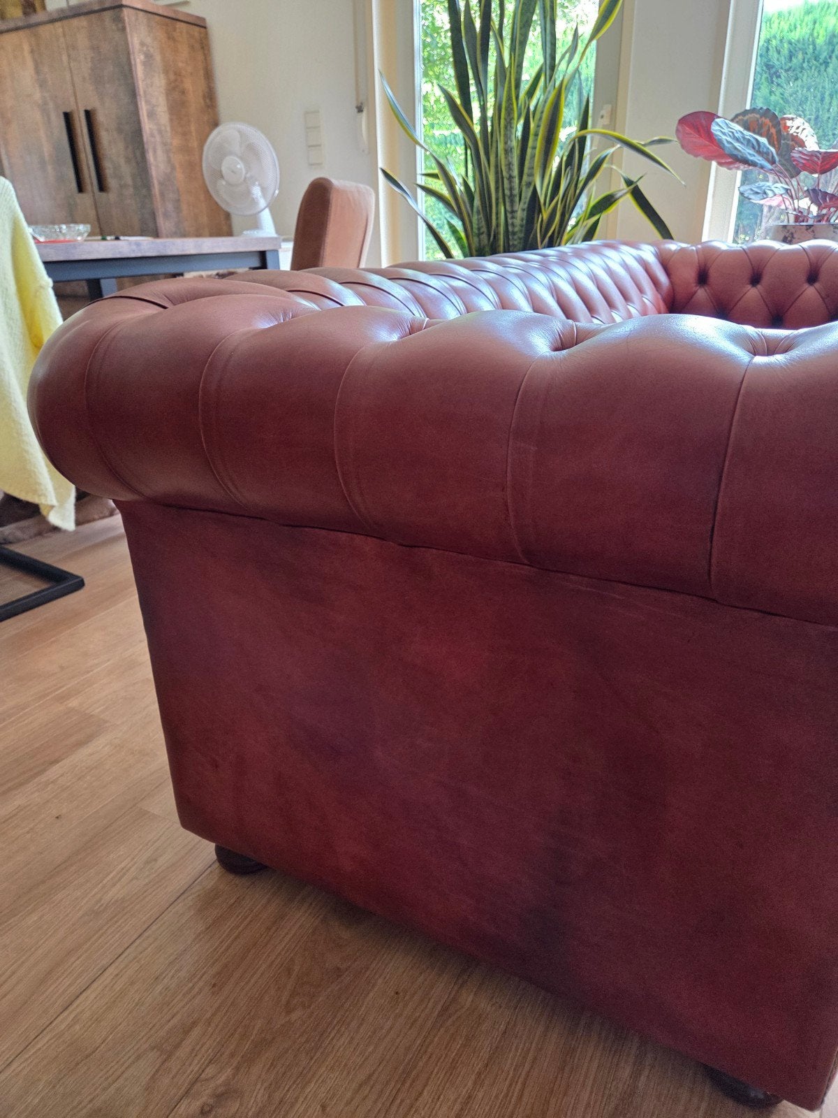 chesterfield 2,5 bank, Ophalen, Gebruikt, 125 cm of meer, Leer