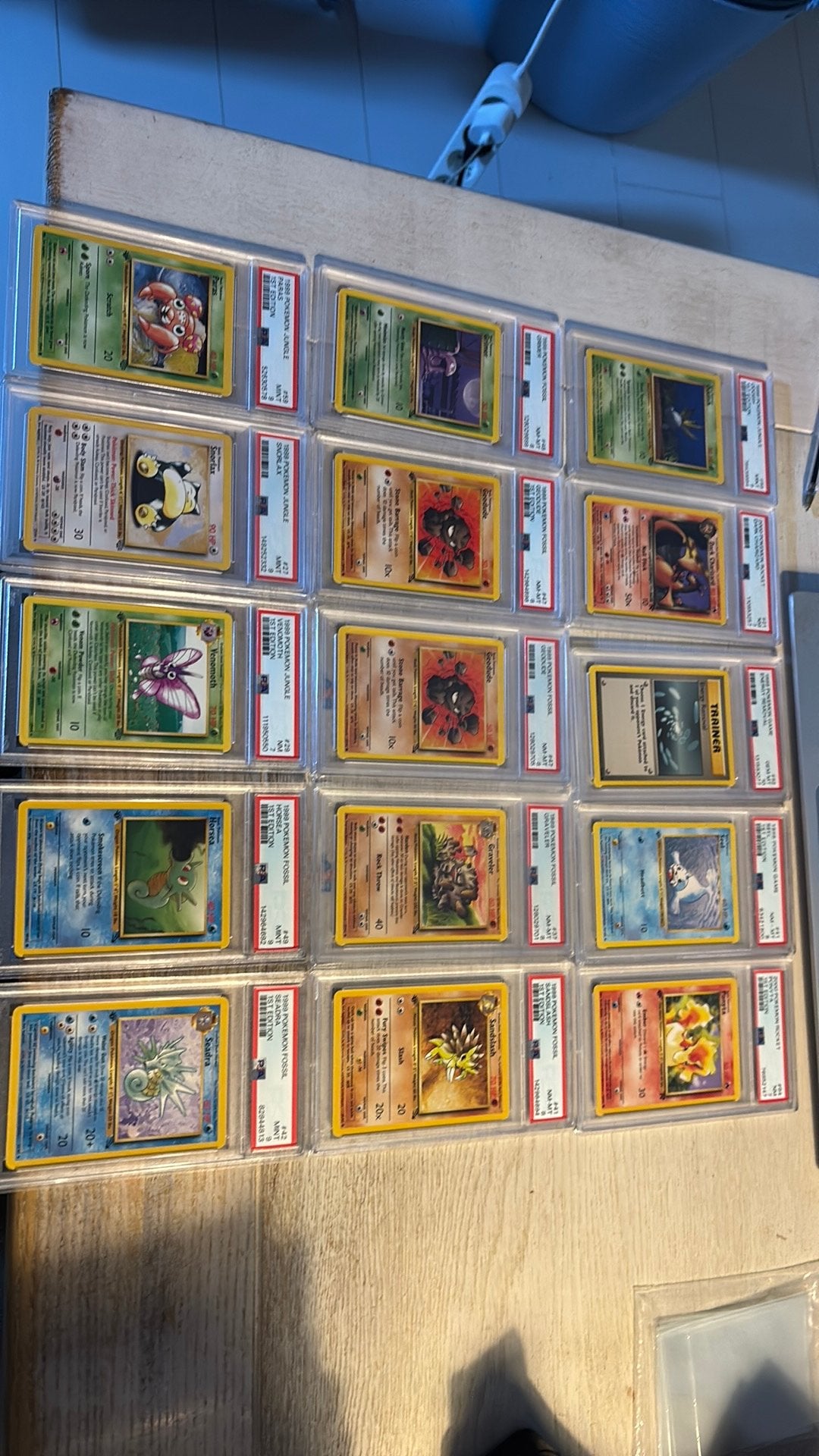 Psa graded base jungle fossil rocket kaarten, Ophalen of Verzenden, Zo goed als nieuw, Meerdere kaarten
