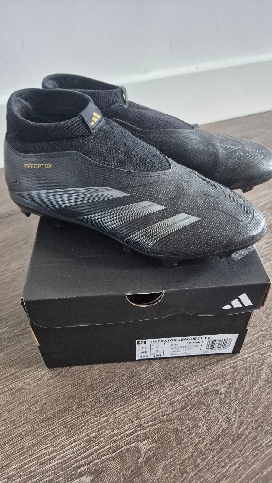 Adidas Predator League LL FG Voetbalschoenen Zwart Maat 40, Sport en Fitness, Voetbal, Ophalen, Zo goed als nieuw, Schoenen