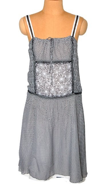 Bandolera jurk, jurkje, zwart/wit, Mt. M, Maat 38/40 (M), Zo goed als nieuw, Knielengte, Bandolera