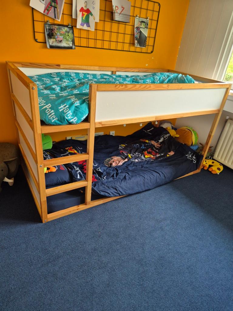 Stevig stapelbed (208,5x98,5 cm) voor kinderkamer, Ophalen, 210 cm, Tweepersoons, Stapelbed