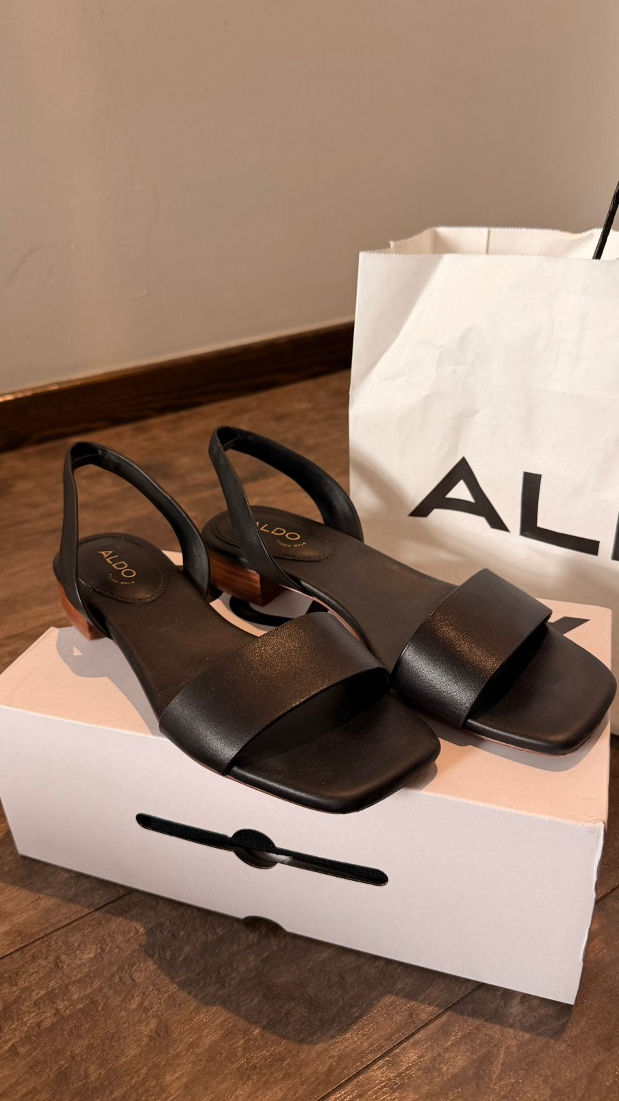 Aldo Dorenna - black small heel sandals, Schoenen met lage hakken, Verzenden, Zwart, Zo goed als nieuw
