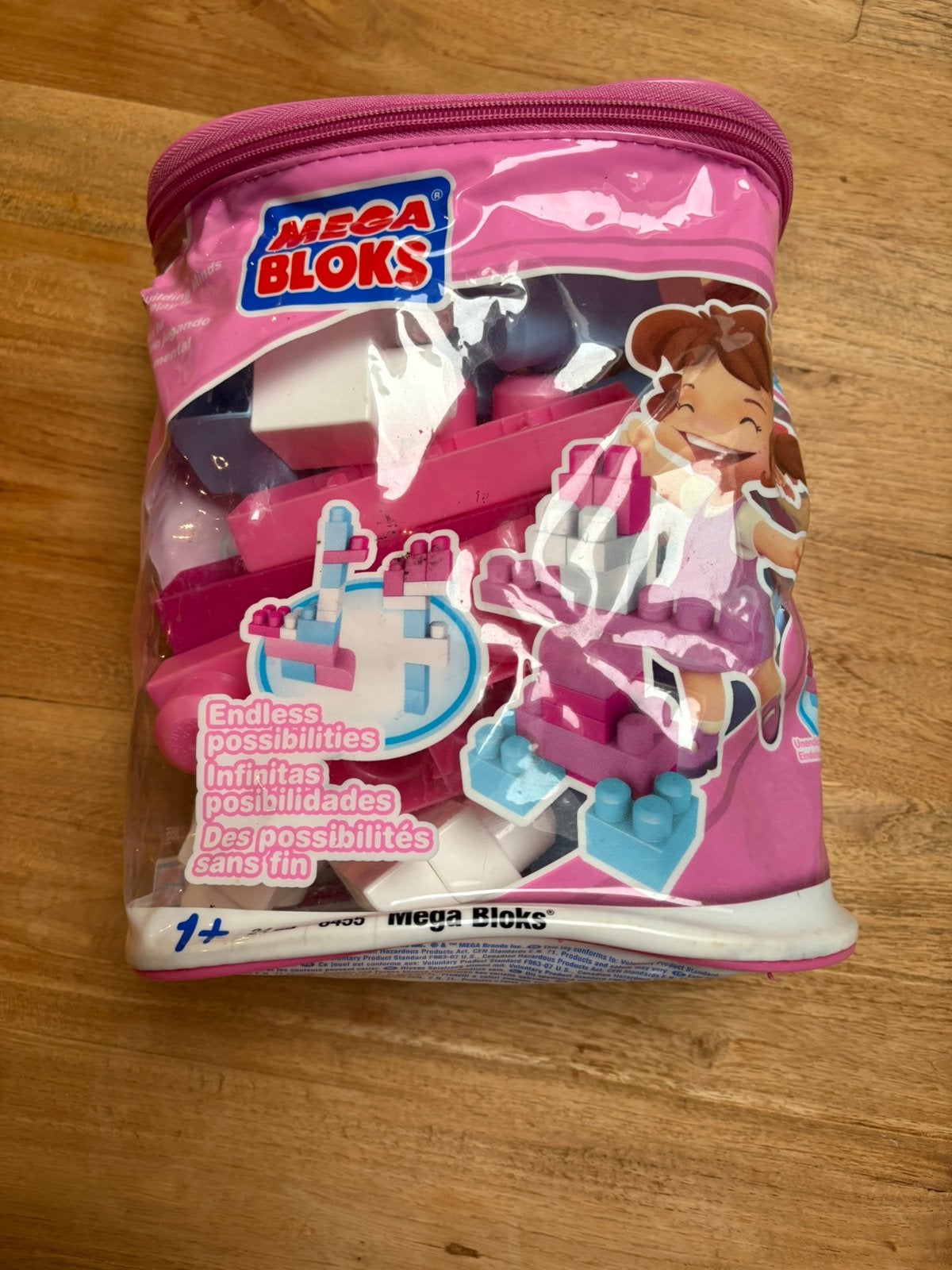 ZGAN Roze Mega Bloks in tas, Ophalen of Verzenden, Zo goed als nieuw, Megabloks
