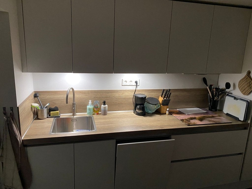 Moderne Mat Witte Keuken met Quooker GEDEMONTEERD, Huis en Inrichting, Wit, Dubbelwandige keuken, Ophalen of Verzenden, Zo goed als nieuw